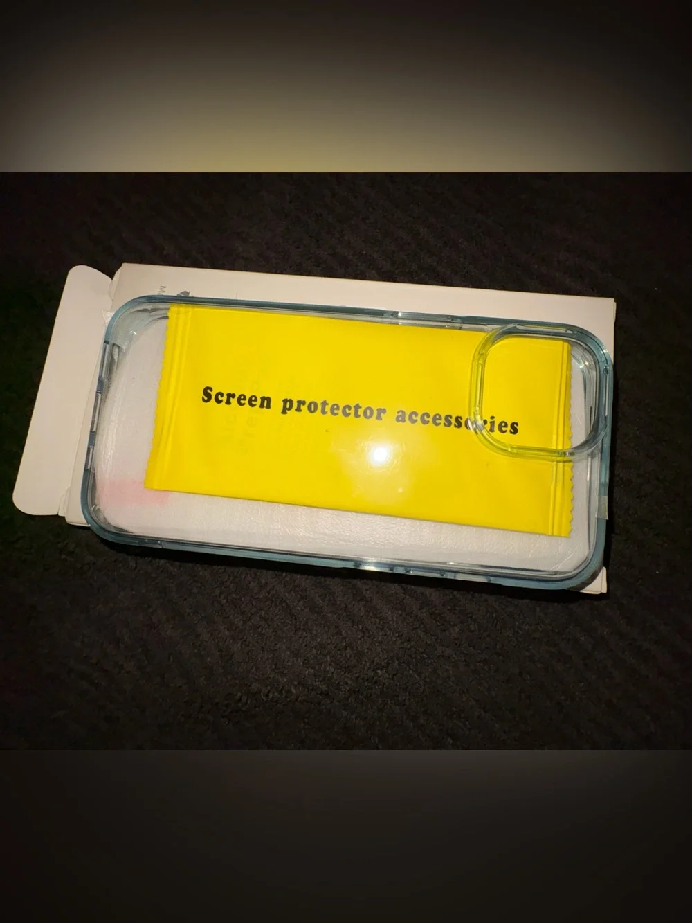 Clear Blue-Tinted Phone Case with Camera Protection lenses and screen protector